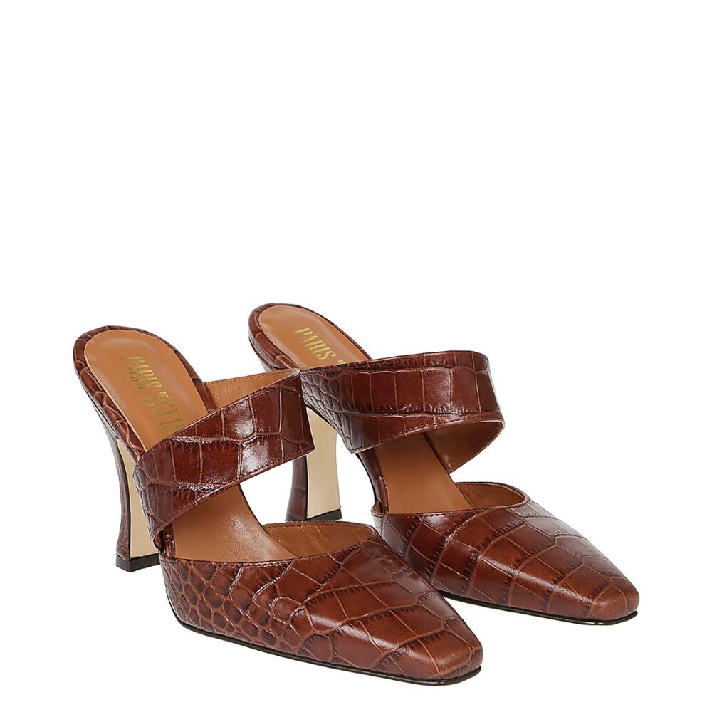 Paris Texas Croco Leather Mules  |  Size IT 39 (US 9)